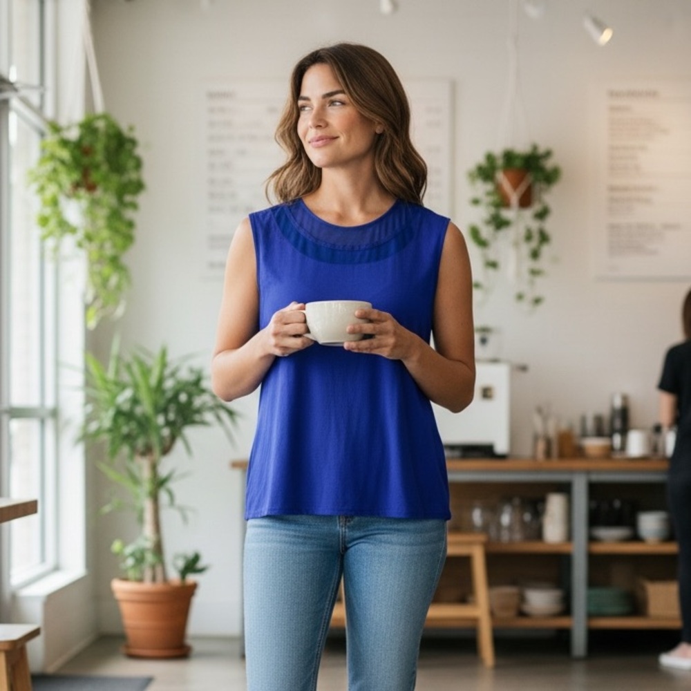 Women’s Sleeveless Top // Royal Blue // No Size or Brand Tags